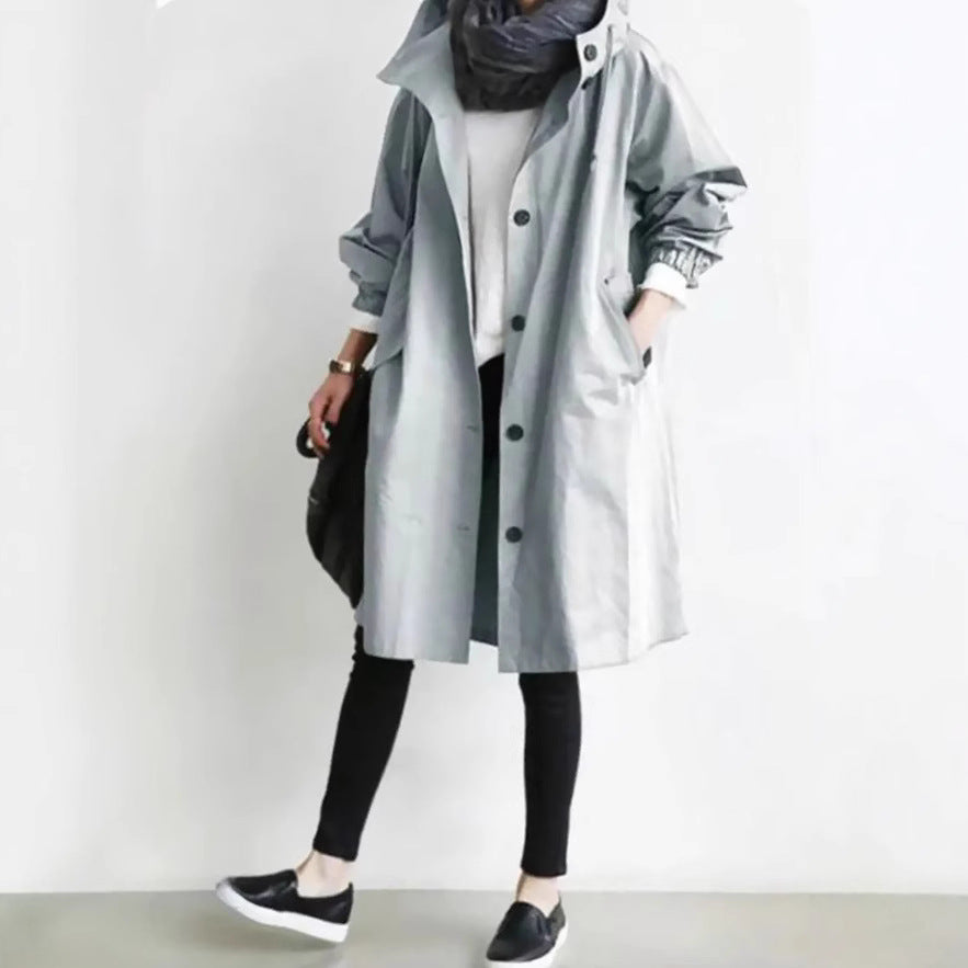 Water Resistant Oversized Hooded Windbreaker Rain Jacket