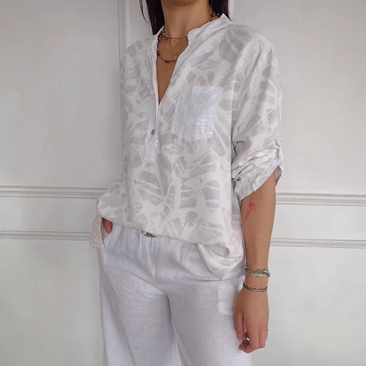Fashion Printed Women's Casual Shirt Top