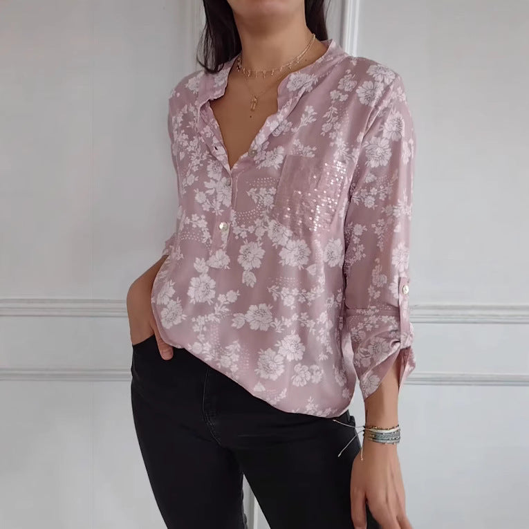 Fashion Printed Women's Casual Shirt Top