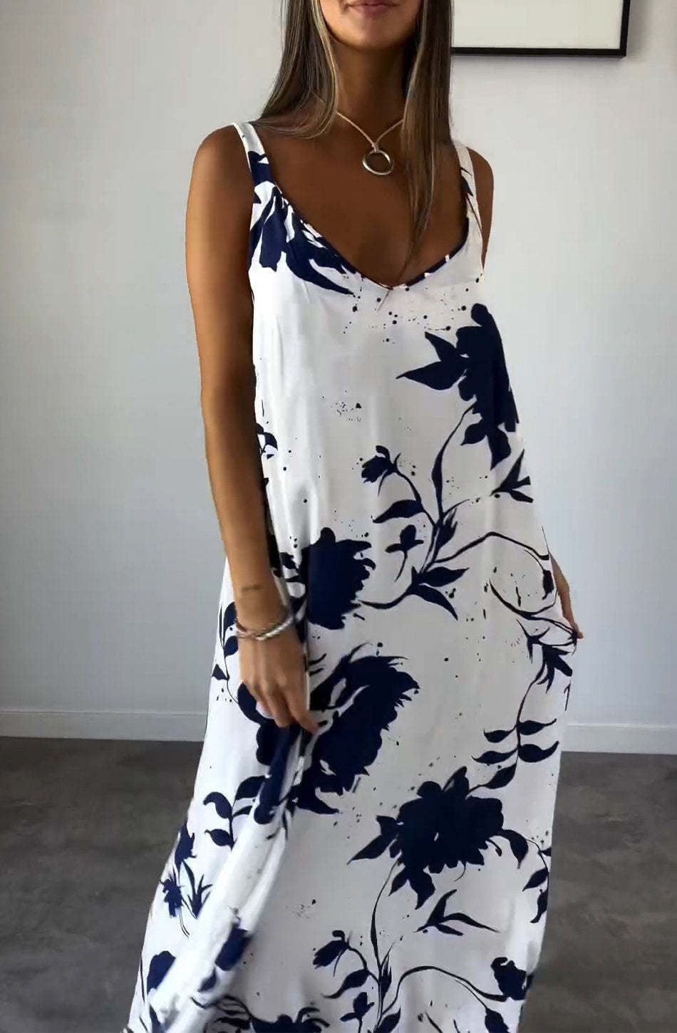 Cotton Floral Women's Sleeveless Dress