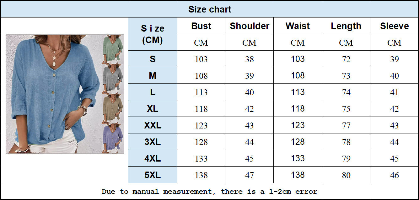 Women's Loose V-neck Pullover Shirt