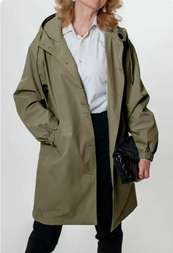 Water Resistant Oversized Hooded Windbreaker Rain Jacket