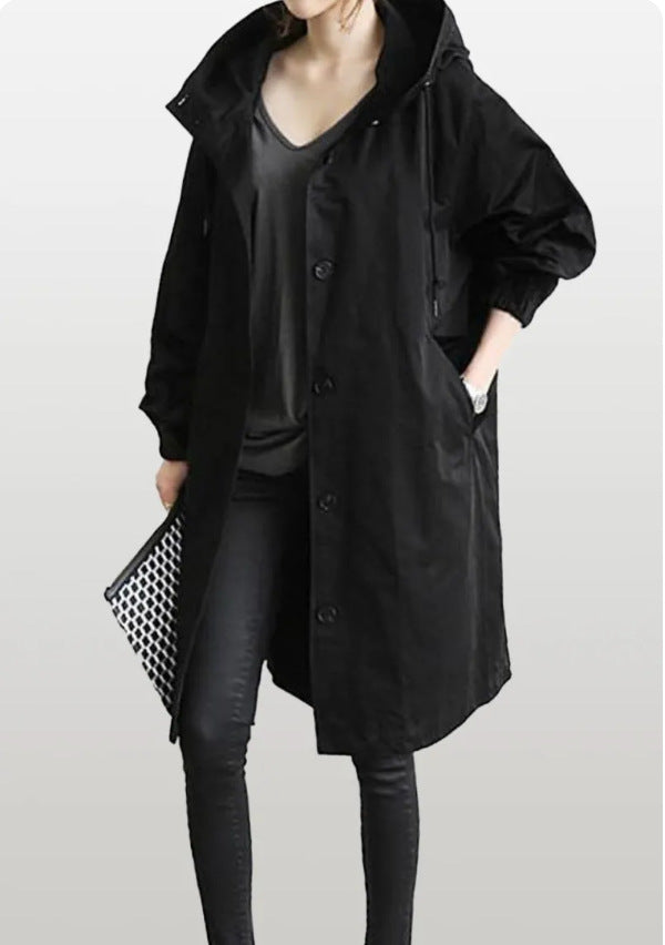 Water Resistant Oversized Hooded Windbreaker Rain Jacket