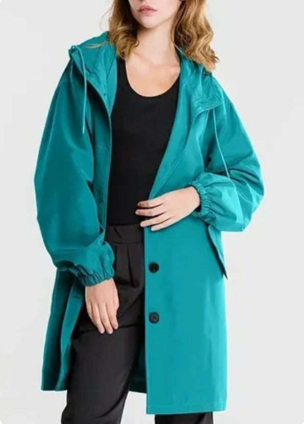 Water Resistant Oversized Hooded Windbreaker Rain Jacket