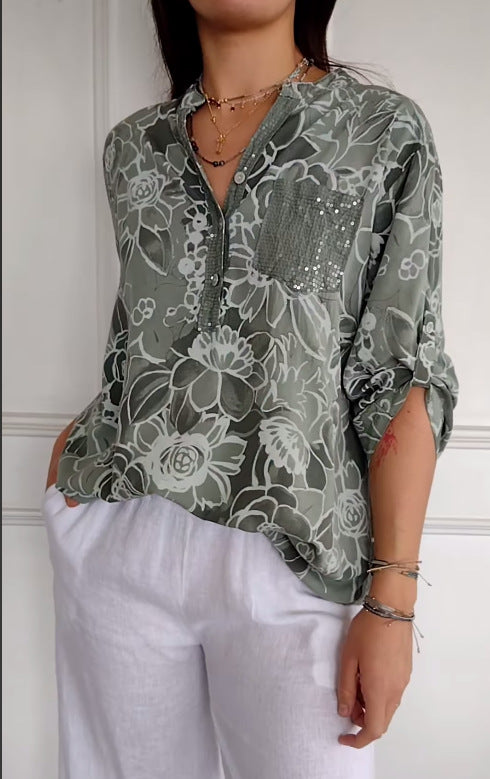 Fashion Printed Women's Casual Shirt Top