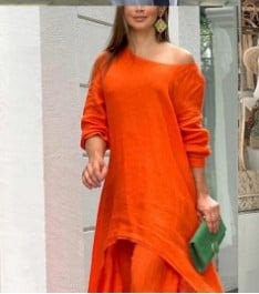 Women's Solid Color Linen Fashionable Casual Suit