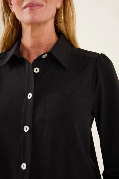 Women Long-sleeved Shirt-hem Ruffle Dress