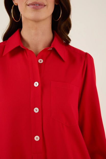 Women Long-sleeved Shirt-hem Ruffle Dress